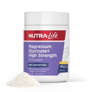 (PRE ORDER) Nutra-Life Magnesium Glycinate + High Strength Powder Citrus 180g shelf life 2yrs